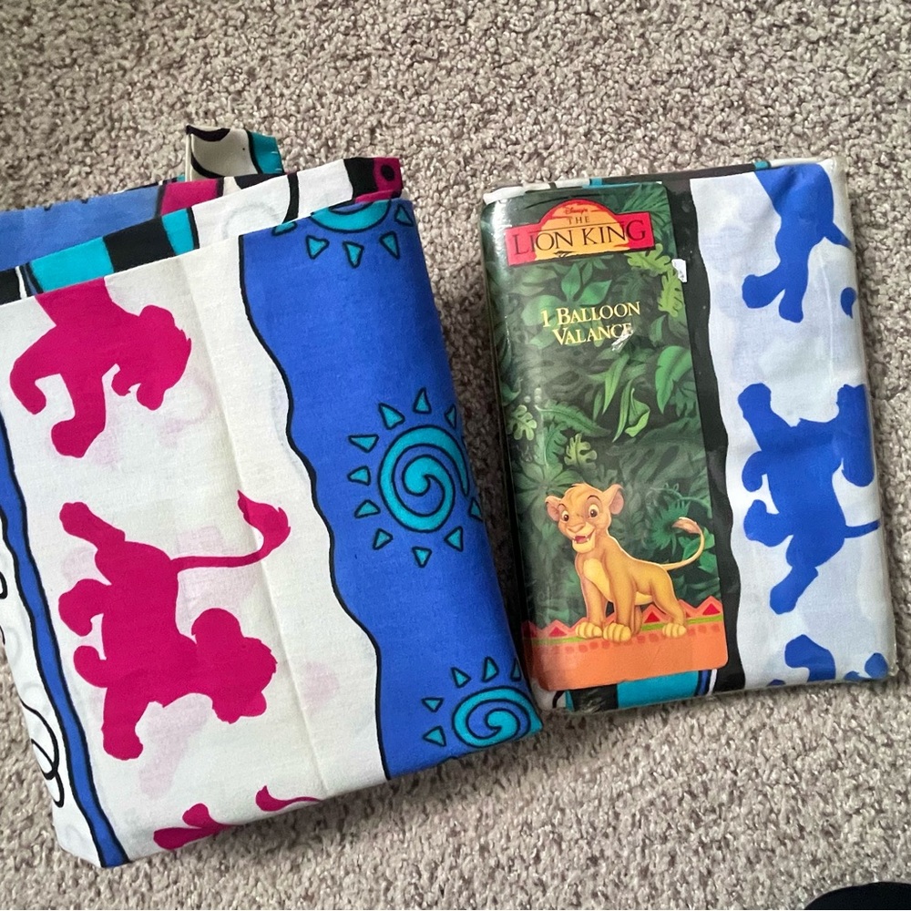 Vintage Disney Lion King linen window curtain balloon valance set